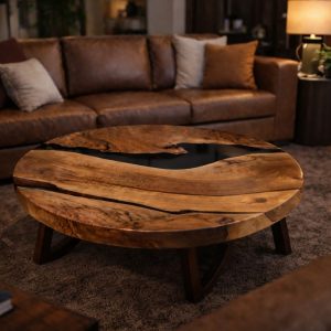 Round shape epoxy salontafel