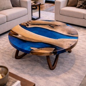 Round shape epoxy salontafel