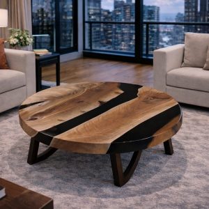 Round shape epoxy salontafel