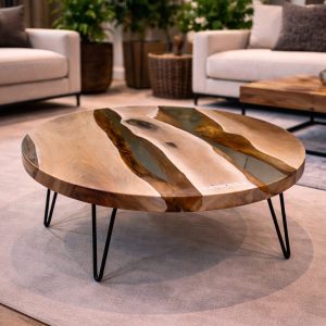 Round shape epoxy salontafel