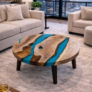 Round shape epoxy salontafel